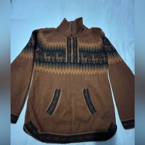 Alpaca Men's Brown Patterned Sweater EUC 2528
